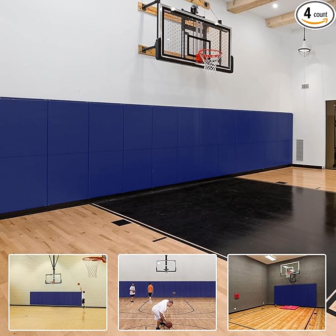 PROGOAL 2"/4" Thick Foam Protection Wall Pad，Gym Basketball-Court Protectors，Durable Waterproof Padding for Wall-Mounted Basketball Hoops(60" L x 20" W)…