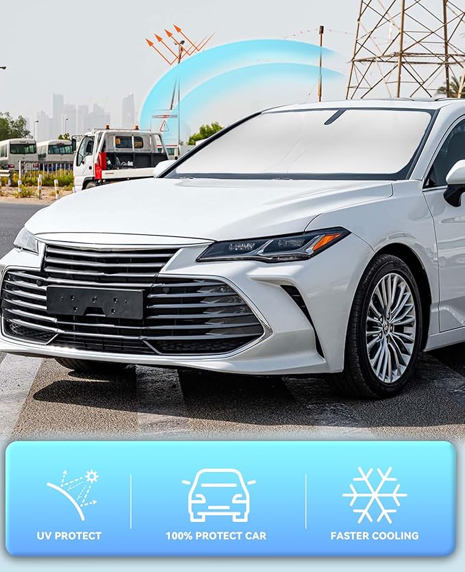 Sun Shade for Camry 2018-2023 Windshield Sunshades Windshield Cover Front Window Shields Custom Fit Toyota Camry LE XSE XLE Hybrid SE Sedan 2024 2022 2021 Accessories Sun Visor Protector Blocks UV Ray