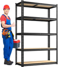 REIBII 2020LBS Storage Shelves 5 Tier Garage Shelving Heavy Duty Adjustable Garage Shelves, Utility Rack Shelf, Shelving Units for Storage Warehouse Pantry Closet, 35.5" W x 11.9" D x 72" H, Black