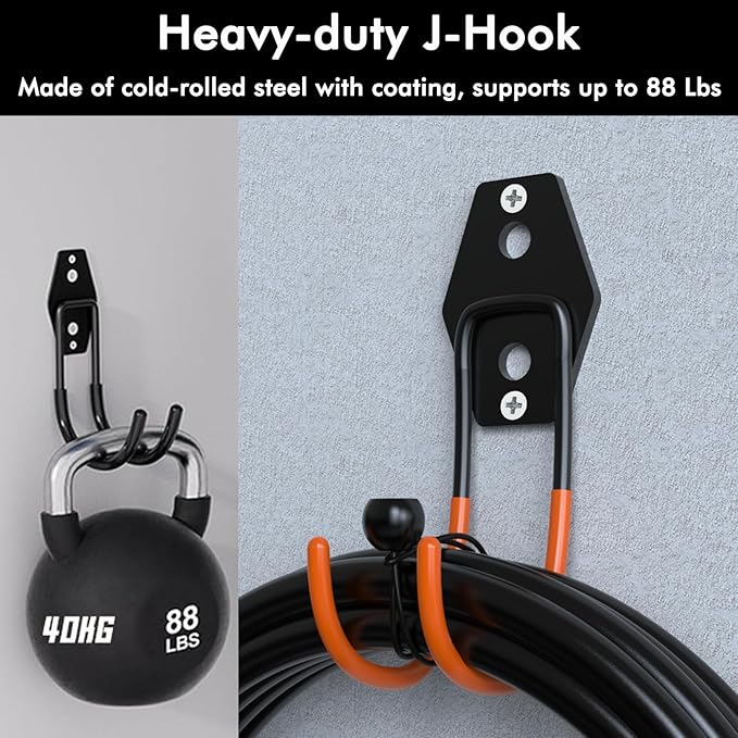 Tesla Charger Holder Wall Mount EV Charger Holder, Tesla Charging Cable Organizer J1772 J-Hook Cord Hanger for All Electric Vehicle Mobile Connector Organizers