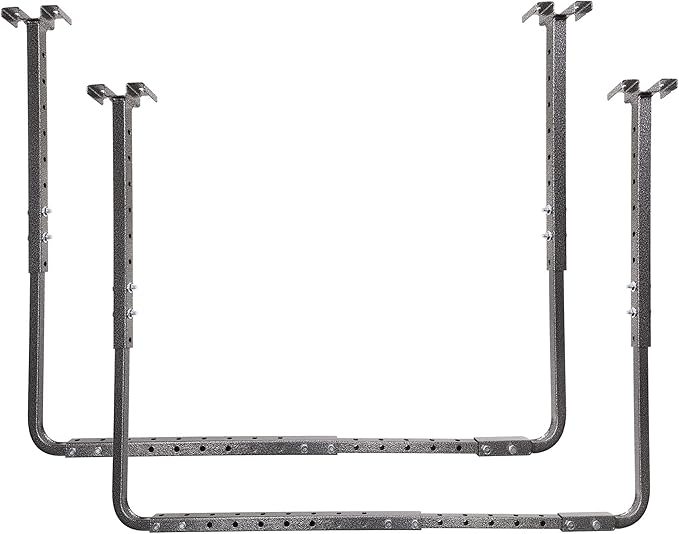 80844-10 34 in. x 26 in. Adjustable Garage Ceiling Mount Storage Rack Kit - Hammertone