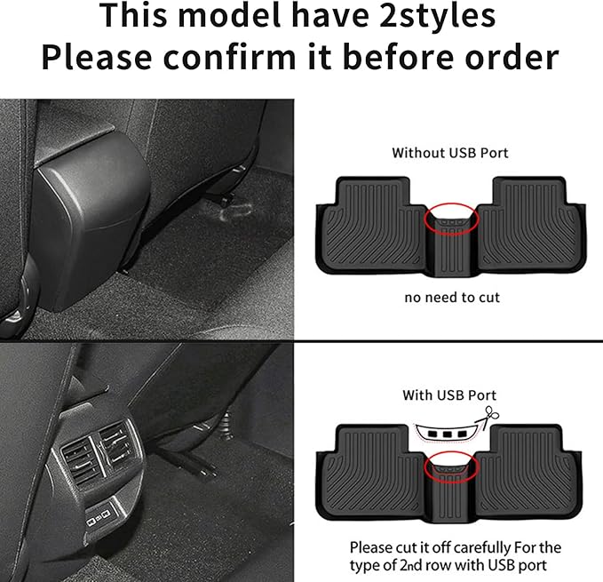 KELCSEECS Floor Mats Fits for 2026 2025 2024 2023 2022 Honda Civic Sedan Hatchback Si Sedan (Include 2nd Row with USB Port) All Weather Car Mats Honda Civic Floor Mats Accessories Black