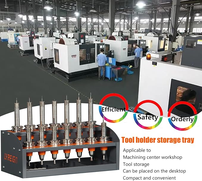 BT50 CNC Tool Rack, CAT50 CNC Tool Storage Rack Placed on The Desktop, Small CNC Tool Cabinet, CNC Tools Cart for Workshop Storehouse Airplane Car Furniture Make