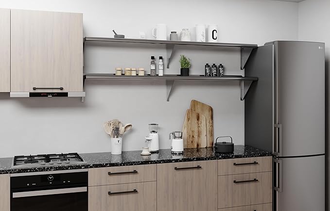 AmGood 72" Long X 12" Deep Stainless Steel Wall Shelf | NSF Certified | Appliance & Equipment Metal Shelving | Kitchen, Restaurant, Garage, Laundry, Utility Room