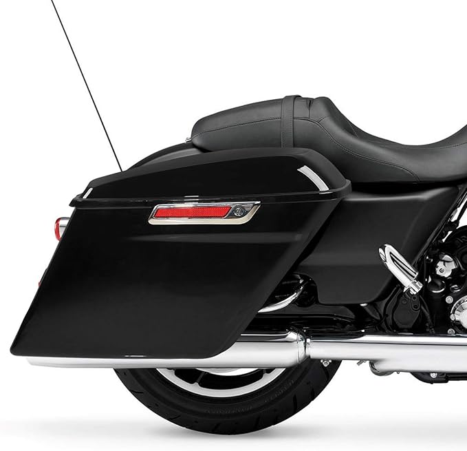 XFMT Vivid Black 5" Stretched Extended Saddlebags Hard Saddle Bags W/Black Conversion Bracket For Harley Softail Heritage Deluxe 1984-2017