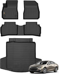 Binmotor-All Weather Car Floor Mats for Chevrolet/Chevy Malibu 2016-2025, Waterproof TPE Rubber Mats Floor Liners for Chevy Malibu Cargo Trunk Liner Accessories Mat-Black
