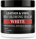 Leather Color Restorer, Leather Recoloring Balm, Scratch Remover, Leather Dye, Leather Paint, Leather Repair Kit for Furniture Couches Car Seats Shoes Bags, White