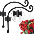 RTZEN Plant Hangers Outdoor or Indoor - Wrought Iron Metal Hanger Indoor Hook - Heavy Duty Wall Bracket Hooks for Hanging Plants Baskets Lanterns Wind Chimes - 2 Pack (Black Axe-Shape Hooks)