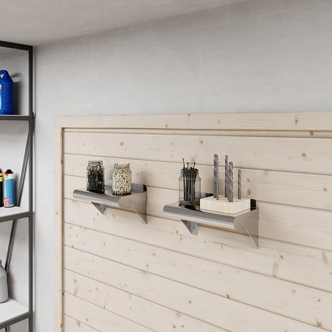 AmGood 6 in. x 10 in. Stainless Steel Wall Mount Shelf. Commercial/Home. Kitchen, Restaurant, Garage, Laundry, Utility Room. NSF