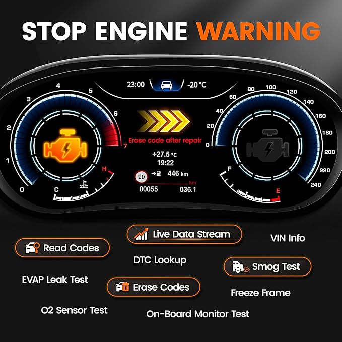 ANCEL AD530 PRO 2 in 1 OBD2 Scanner & Car Battery Tester, Car Scanner Diagnostic Tool with Live Data, 6V 12V Battery Checker with Charging/Cranking Test, Check Engine Code Reader for 1996+ Vehicles