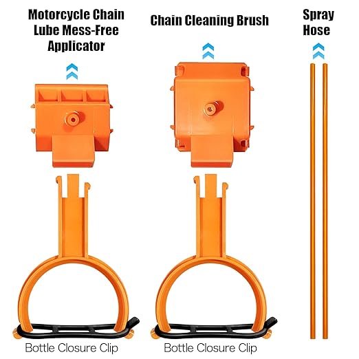 Motorcycle Chain Cleaning Kit, Motorcycle Chain Cleaning & Lubrication Kit, Compatible with Motorcycles, Streetbikes & Motorsport Bikes, Chain Oiler Tool with Applicator for 428/520/525/530 Chains