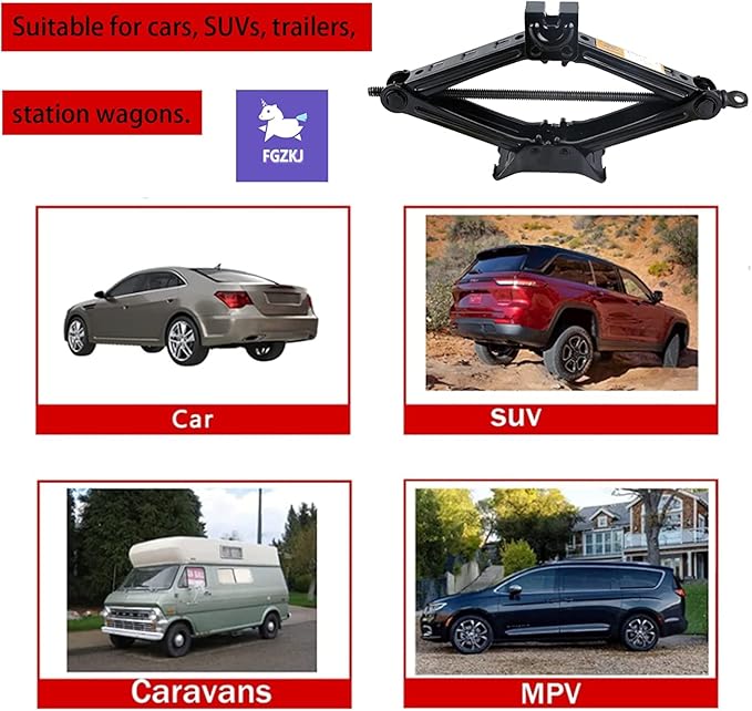 Scissor Jack for Car,Car Jack Kit - Tire Jack with Energy-Saving Ratchet Handle,Can Support a Maximum Weight of 1.5T (3307lb),Portable, Suitable for Small Cars and SUV (Saving Handle-1.5 tons)