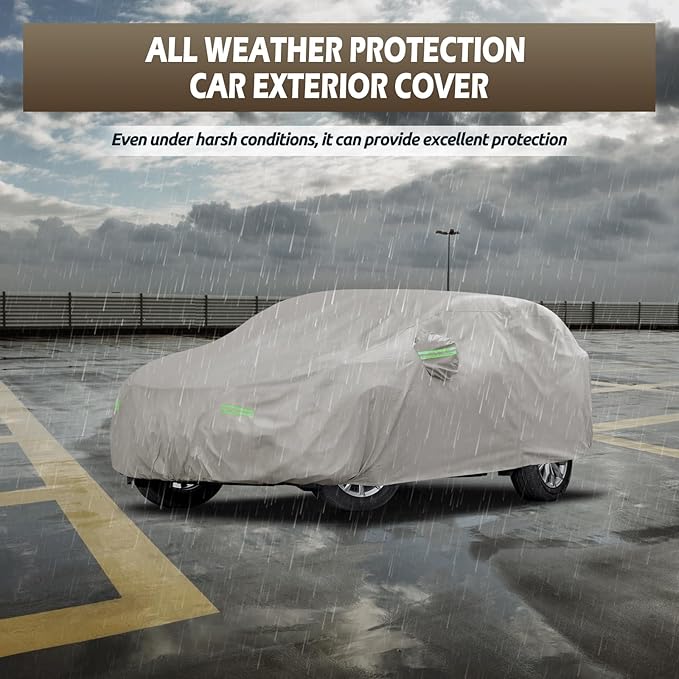 Migaven 6 Layers Car Cover Custom Fit for Honda CRV 1997-2025, Toyota RAV4 1996-2025, Waterproof Full Exterior Cover Rain Sun Protection with Door Zipper