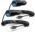 USB C Car Charger Fast Charge,2-Pack 38W PD 3.0 USB C Cigarette Lighter USB Charger with 3.5FT Type C Cable,Car Adapter Compatible with Samsung S25/S24/S23/S22 Ultra,iPhone 16 15 Pro Max SE,iPad,Pixel