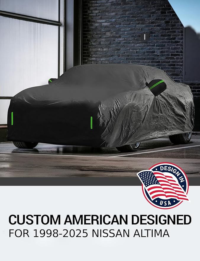 Proadsy 2025 Upgrade 6 Layers Car Cover Compatible with Nissan Altima 1998-2024 2025 Windproof All Weather Waterproof Sun Rain UV Dust Snow Protection Outdoor Full Covers