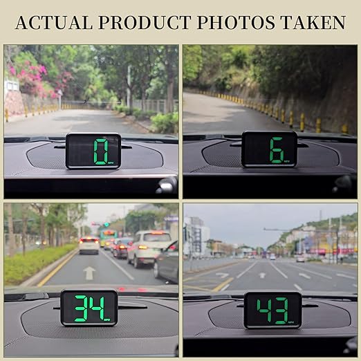 GPS Digital Speed Meter with MPH, Car Head Up Display for All Cars, USB Cable Plug & Play (X1-Green-New)