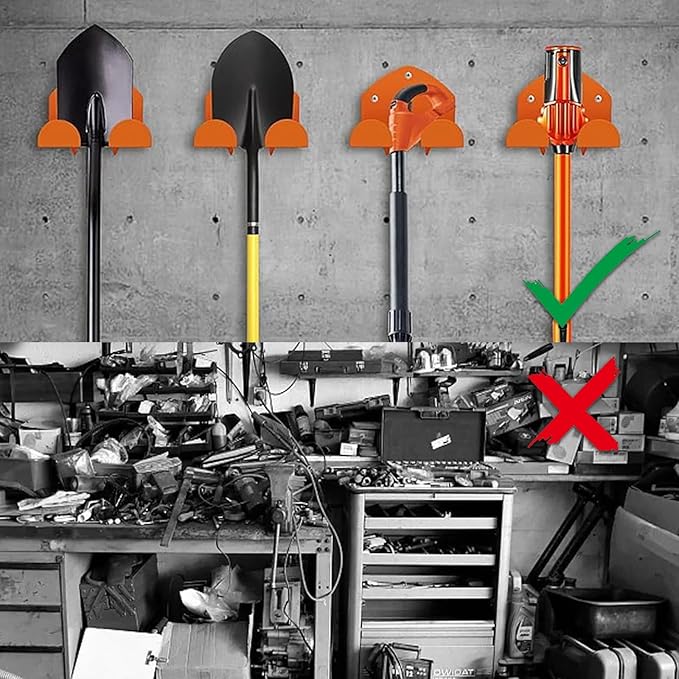 Garage Organization Weedeater Hanger,2 Pack Weed Eater Hanger For Wall, Heavy Duty Weed Wacker Hooks, Garage Organization Storage Shed Organizer Mounted Trimmer Rack