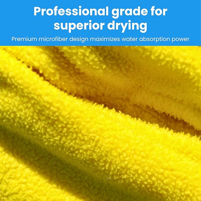 Microfiber Towels for Cars - 15.7" x 15.7" inches, Highly Absorbent Professional Grade Drying Towel Set for Superior Cleaning and Drying Performance - Car Drying & Kitchen Towel - Pack of 3