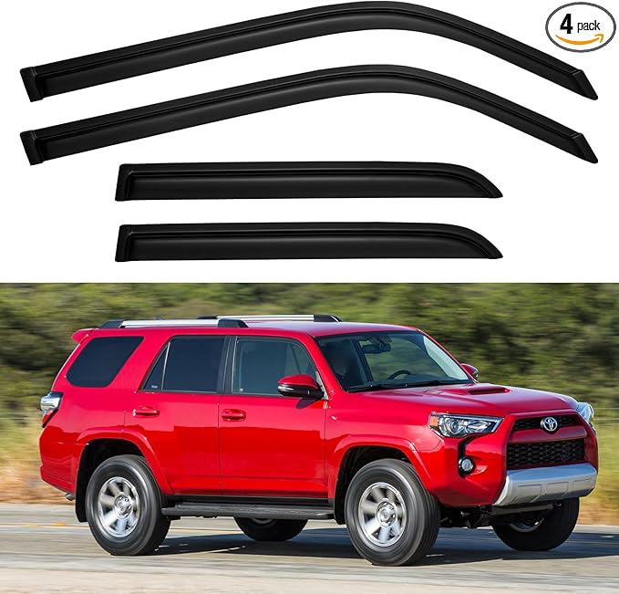 Window Visors Rain Guards for 2010-2024 Toyota 4Runner, Out-Channel Window Vent Wind Deflectors Visors Shades for 10-24 4 Runner