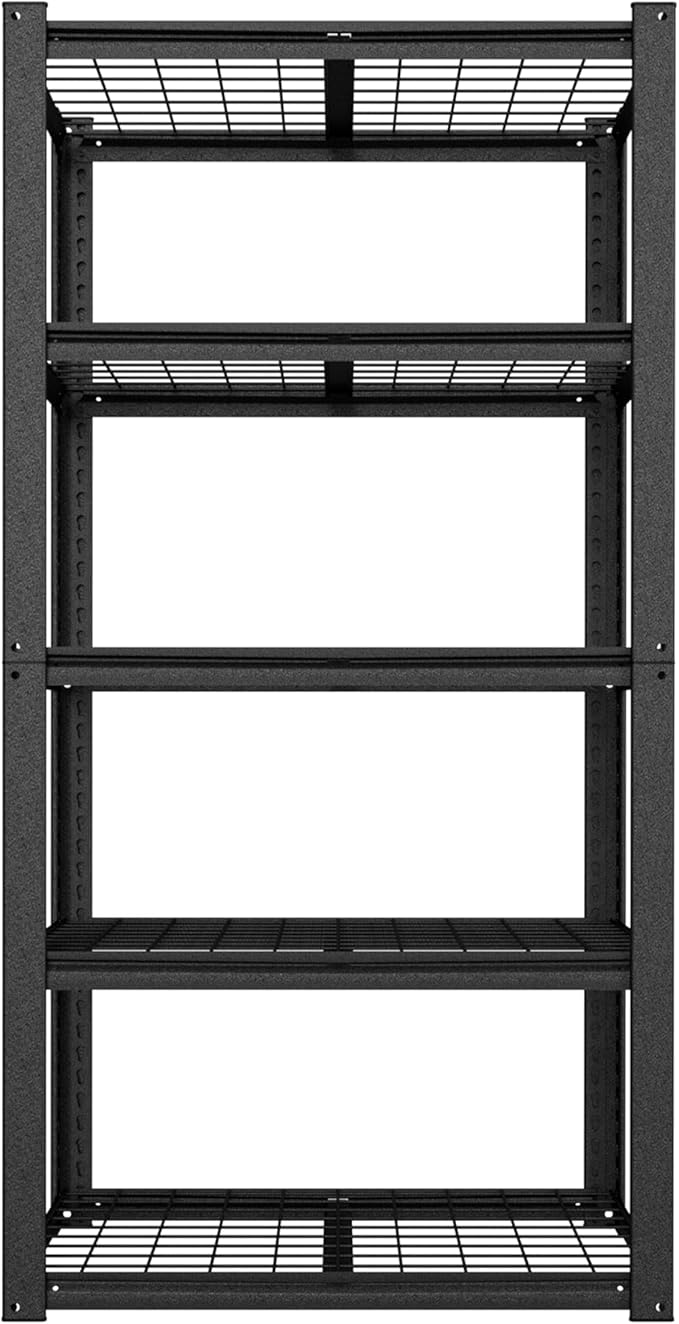 MUPATER 35.8" W x 18.1" D x 72" H Metal Storage Shelves, Standing Utility Shelf Racks, Garage Shelving Unit, 5 Tier Shelves and Adjustable Shelves for Kitchen Warehouse Garage