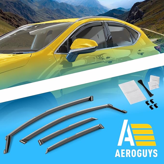 Extra Durable Window Deflectors in-Channel Window Visors Rain Guards Fit for NX 2022-2025, Sun Visors, Wind Vent for Shades, Exterior Car Accessories - 4 pcs. AG0861