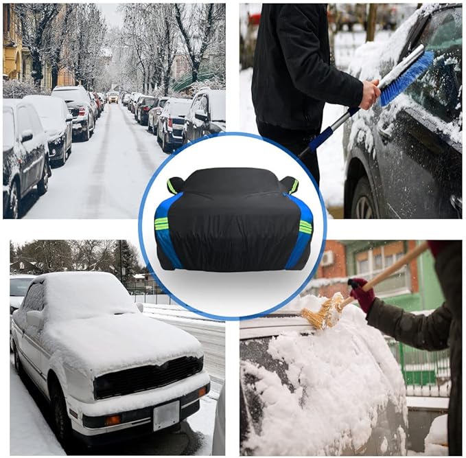 Avecrew Car Cover Waterproof All Weather for Dodge Challenger Automobiles, Outdoor Full Exterior Covers Fit 2008-2023 for Dodge Challenger with Windproof Strap