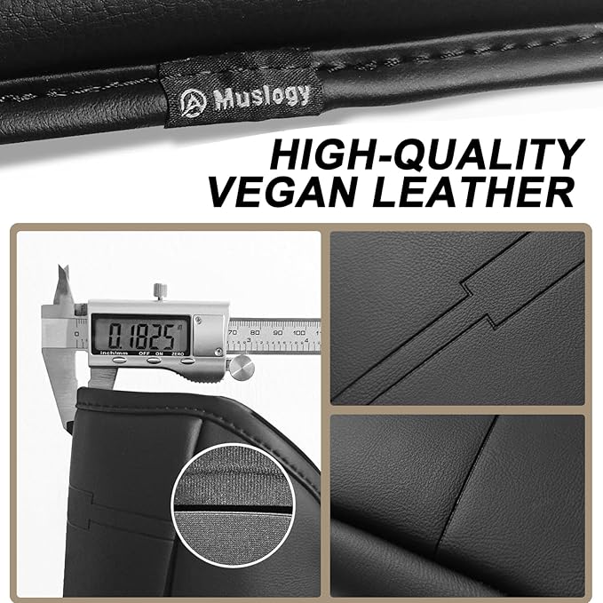Muslogy Center Console Armrest Cover Compatible with 2017 2018 2019 2020 2021 2022 Honda CR-V Comfort Armrest Pad Arm Rest Cushion Vegan Leather Protector Black Regular Thick
