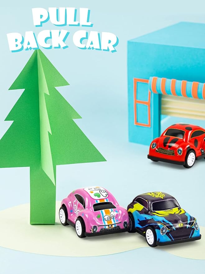 Vileafy 30 Pull Back Cars for Kids – Bulk Mini Cars Treasure Box Toys for Classroom, Goodie Bag Stuffers, Carnival Prizes, Party Favors for Kids 3-5