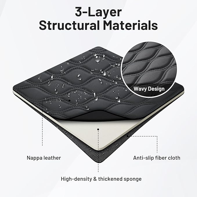 Autorder Center Console Cover for 2021-2025 2026 Jeep Grand Cherokee L Accessories Armrest Cushion Cover Nappa Leather Middle Console Covers Grand Cherokee L Console Cushion Pad Anti-Scratch