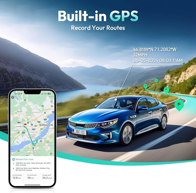 4K Dash Cam Front and Rear, 170° Ultra Wide Dashcam with ADAS, Night Vision, 24/7 Parking Mode, Sony IMX415 Sensor, WDR, Free 64GB SD Card, 5G/2.4G WiFi, Built-in GPS, Loop Recording