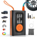 Tire Inflator Portable Air Compressor for Car Tires - 150PSI Cordless Air Pump with Pressure Gauge, LED Light & Auto Shutoff - Fast Pump for Motorcycle, Bike, Balls, Sports Equipment