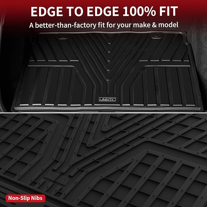 LASFIT Cargo Liner for Honda CR-V 2023 2024 2025 2026 (Include Hybrid Models) All Weather TPE Car Trunk Mat (Upper Position), Cargo Only Black