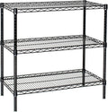 Omega 24" Deep x 72" Wide x 96" High 3 Tier Black Starter Shelving Unit