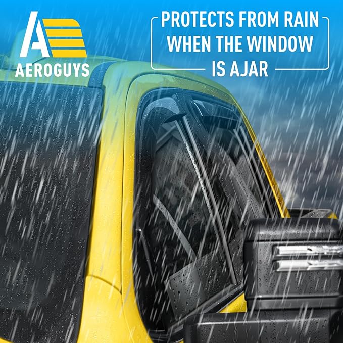 Extra Durable Window Deflectors In-Channel Visors Rain Guards Fit for Chevy Silverado/Sierra 2500HD/3500HD 2020-2025 Crew Cab, Sun Visors, Wind Vent for Shades, Exterior Car Accessories - 4pcs. AG0141