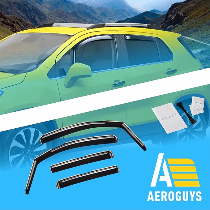 Extra Durable Window Deflectors in-Channel Window Visors Rain Guards Fit for Chevrolet (Chevy) Trax 2014-2022, Sun Visors, Wind Vent for Shades, Exterior Car Accessories - 4pcs. AG0026