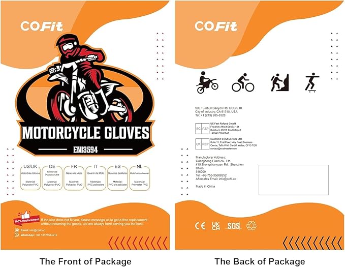 COFIT Motorcycle Gloves Breathable, Touchscreen Motorbike Gloves Anti-Slip with Good Grip Hard Knuckles Protection for Men Women Motocross, BMX ATV MTB Cycling, Road Racing - Black XXL