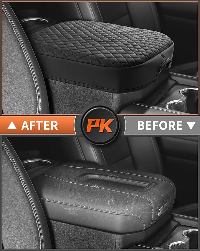 Shademax Center Console Cover for Chevy Chevrolet Tahoe, Suburban, Yukon 2021-2025 2026 Accessories Armrest Cover Cushion Pad Middle Console Cover Car Armrest Seat Box Protector Leather Anti-Scratch