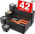 A-LuGei 【42PCS】【Black】 Tool Box Organizer Tray Divider Set, Desk Drawer Organizer, Garage Organization and Storage Toolbox Accessories for Rolling Tool Chest Cart Cabinet Work Bench Small Parts
