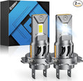 FAHREN H7 LED Light Bulbs, 30,000LM Super Brightness 1:1 Size No Adapter Needed Plug & Play, 6500k White with 16 CSP Chips, Canbus Ready Non-Polarity H7 Fog Bulb with Turbo Fan, IP68 Pack of 2
