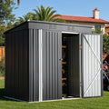 Bealife 6' x 4' Outdoor Storage Shed Clearance, Metal Outdoor Storage Cabinet with Double Lockable Doors, Waterproof Tool Shed, Backyard Shed for Garden, Patio, Lawn (Dark Gray)