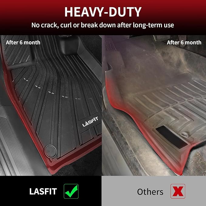LASFIT Floor Mats & Cargo Mats for Volkswagen ID.4 2025 2024 2023 2022 2021, All Weather TPE Custom Fit Floor Liners for VW ID.4 1st & 2nd Row Car Mats & Trunk Mats, Black