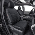 EKR Sienna Seat Covers for 2021-2025 Toyota Sienna Limited,Platinum,2nd Row Captain Chairs with Legrest 7 Seats,Automotive Seat Covers,Car Seat Cover Full Set,Leather(Black)