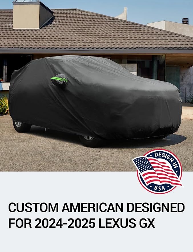 Proadsy 2025 Upgrade Car Cover Custom Fit for Lexus GX 2024 2025, Waterproof All Weather for Automobiles, Full Exterior Cover Rain Snow Sun Protector Indoor Outdoor Car Cover