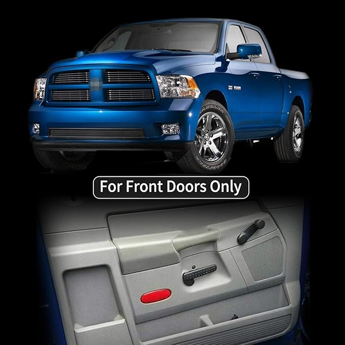 Car Front Interior Door Panels Reflector Red Inner Door Panel Reflector Plate for 2002-2008 Dodge Ram 1500/2003-2009 Dodge Ram 2500 3500/2004-2009 Dodge Durango (for front doors only)-2PCS