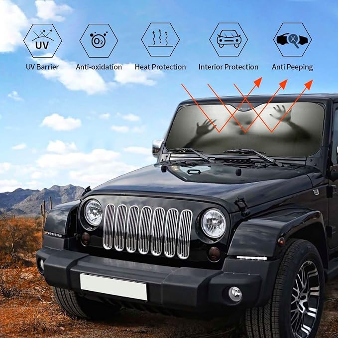 Alien trapped Car Windshield Sunshade Front Window Sun Visor Protector Foldable Shield Cover for Truck SUV