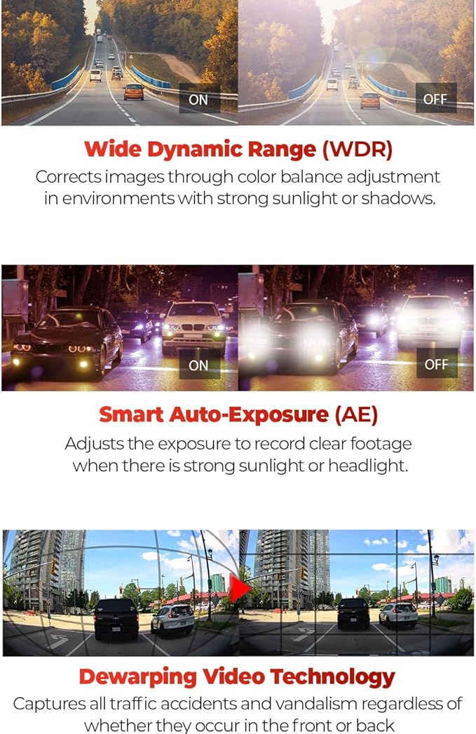 THINKWARE ARC Dash Cam with Smart Driving Alert System, 3X Energy Saving, 1440P+1440P Front and Rear, Wi-Fi, Super Night Vision, 24/7 Parking Mode (Free 32GB Card, Hardwiring, 12V Cable, GPS)