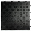 Big Floors GarageTrac Diamond, Interlocking Non-Slip Garage Flooring Tile, Durable, Modular, Heavy-Duty Copolymer, Easy Install (Black, 12 Pack of 12 x 12" Tiles)
