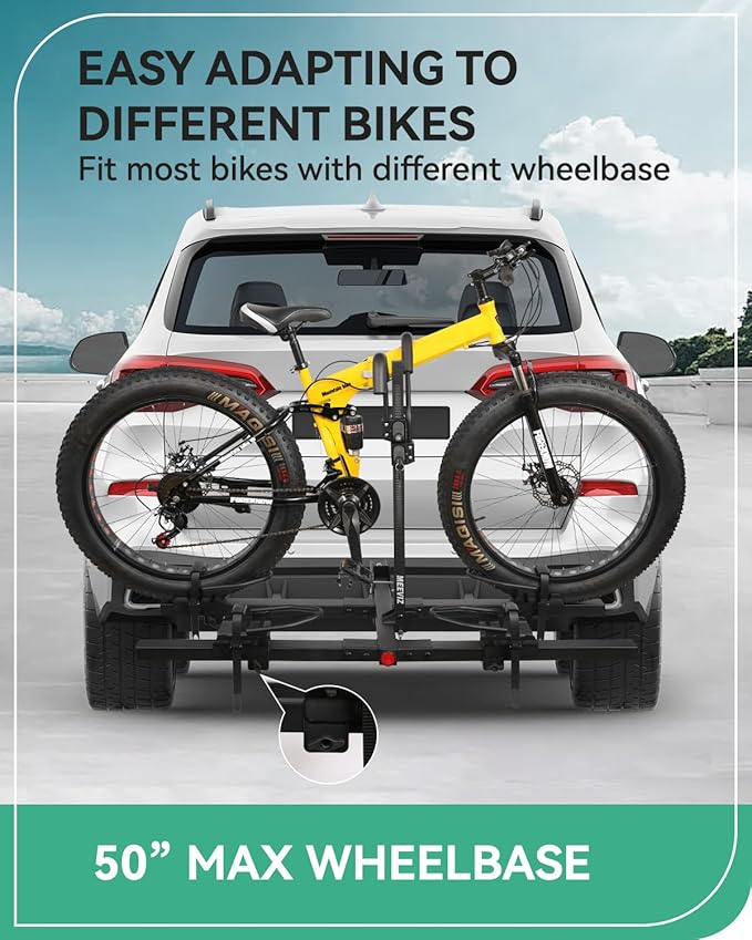 Ebike Racks for Tow Hitch with Lock, 2 Bike Rack for Car Truck SUV RV Trailer, Hitch Bike Rack for Fat Tire, Mountain Bikes, Electric Bikes, EMTB and Standard Bicycles - 200 lbs Capacity