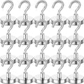 DIYMAG Magnetic Hooks, 80 LB Heavy Duty Strong Magnet with Hook, Rare Earth Neodymium Magnets for Hanging, Magnetics Hanger for Curtain, Home, Kitchen, Workplace, 20 Packs