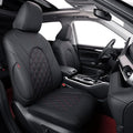 coverdream Custom Fit Camry Car Seat Covers for 2025 Toyota Camry XLE,XSE,Full Coverage Waterproof Leather Seat Protector(Full Set,Black/Red)